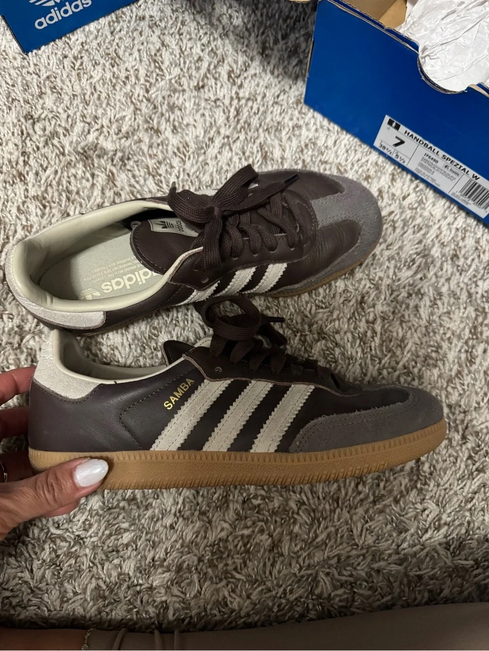 adidas Brown and White Low-Top Sneakers